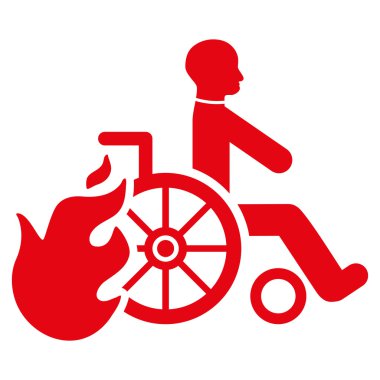 Hasta düz vektör simge yanmak