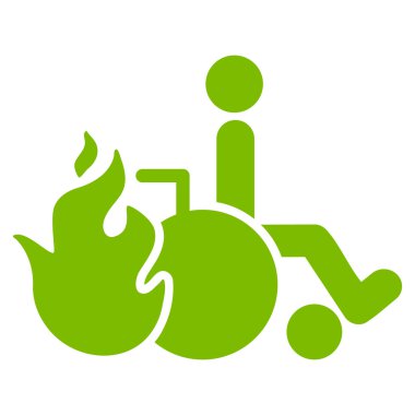 Hasta düz vektör simge yanmak