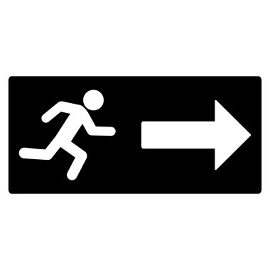 Acil çıkış düz vektör simgesi