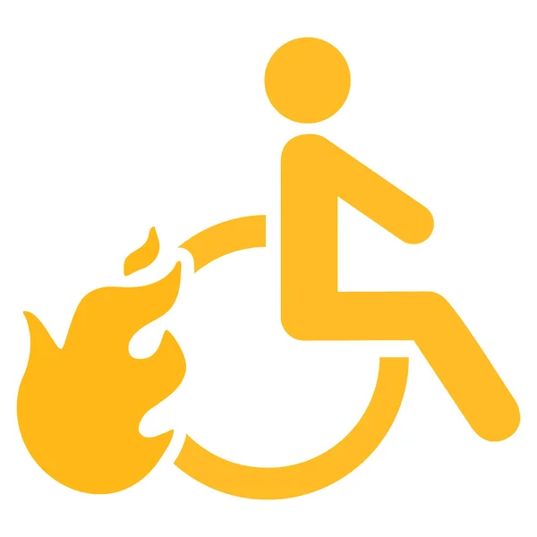 Fired Disabled Person Flat Vector Icon — Stock Vector