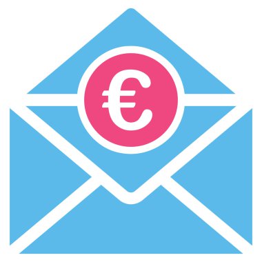 Euro posta düz glif simgesi