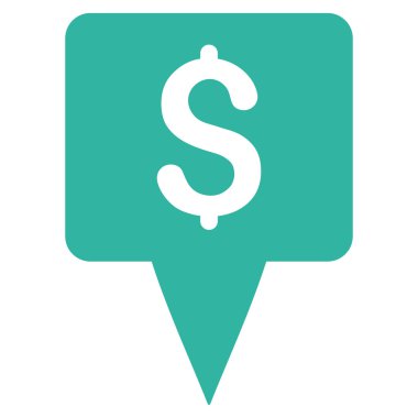 Doları harita işaretçi düz glif simgesi