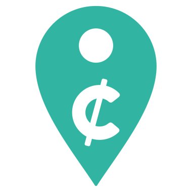 Yüzde harita işaretleyici düz glif simgesi