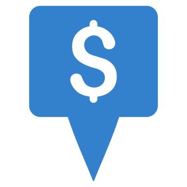 Doları harita işaretçi düz glif simgesi