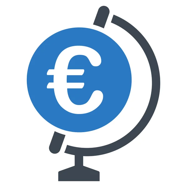 Euro wereldbol platte Glyph icoon — Stockfoto