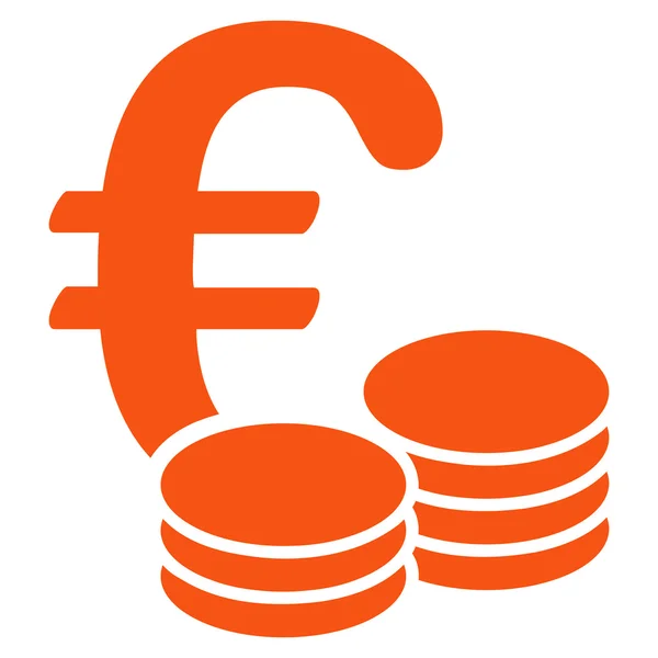 Euro munten platte Glyph pictogram — Stockfoto