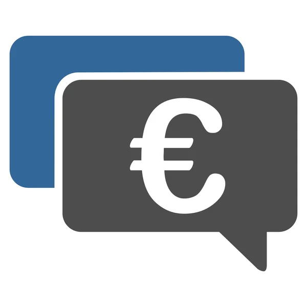 Euro Messages Flat Glyph Icon — Stock Photo, Image