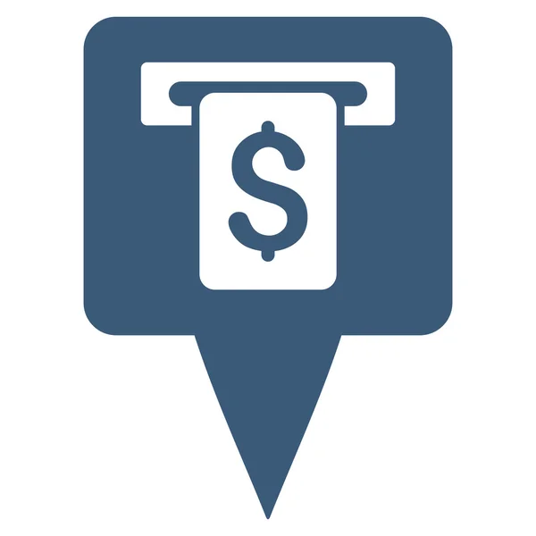 現金自動支払機マップ ポインター フラット グリフ アイコン — ストック写真