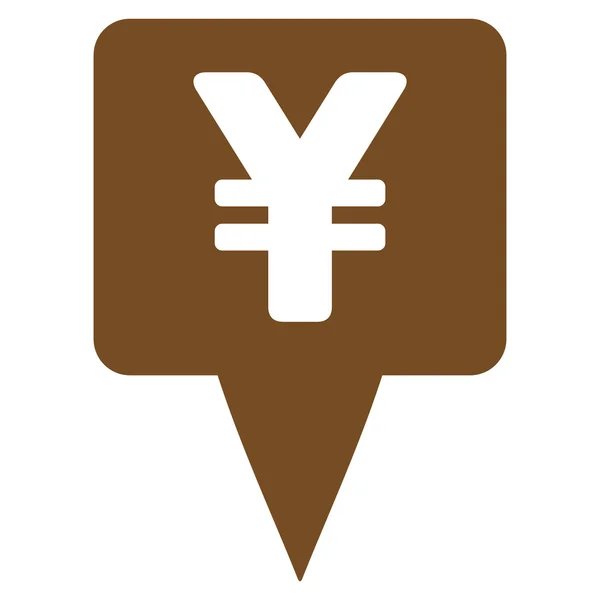 Yen-Kartenzeiger flaches Glyphen-Symbol — Stockfoto