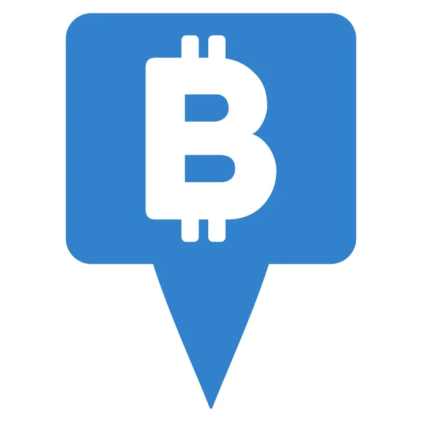 Bitcoin Map Pointer Flat Glyph Icon — Stock Photo, Image