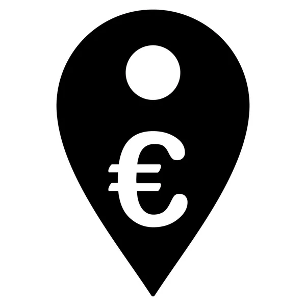 Euron karta markör platt Glyph ikonen — Stockfoto