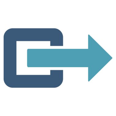 Çıkış yönünde düz vektör simgesi