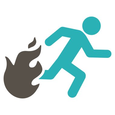 Adam düz vektör simgesi çalışan ateş