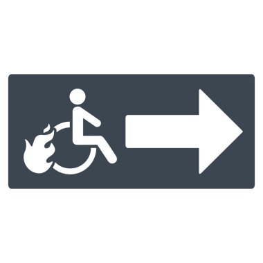 Hasta çıkış düz vektör simgesi