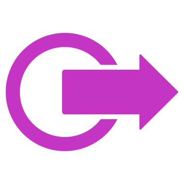 Oturum kapatma düz vektör simgesi