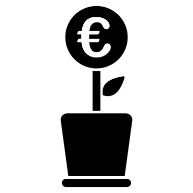 Euro proje Pot düz glif simgesi