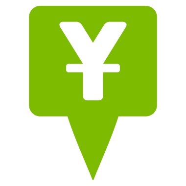 Yuan işaretçi düz glif simgesi göster