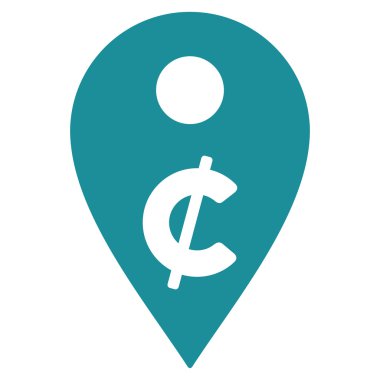 Yüzde harita işaretleyici düz glif simgesi