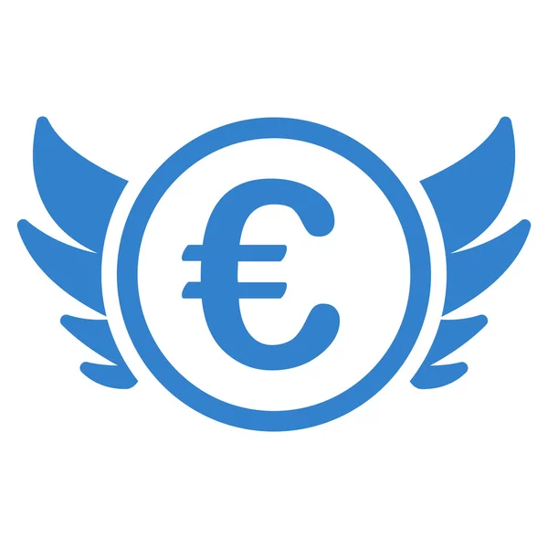 Euro angyal befektetés lapos karakterjel ikon — Stock Fotó