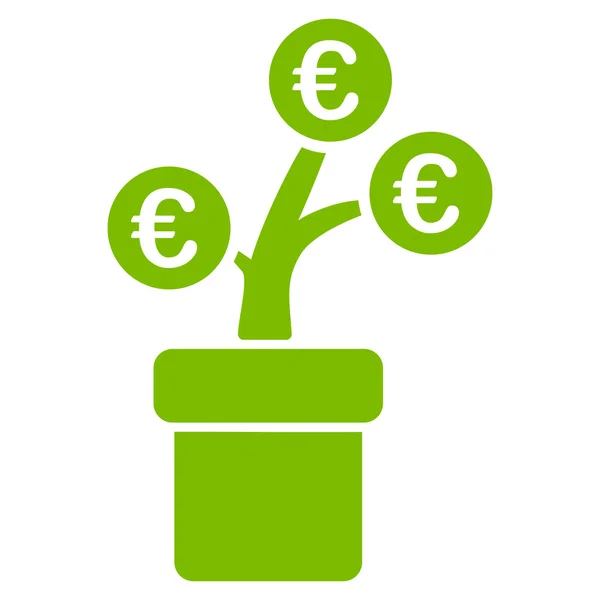 Euro Tree Pot Glifo plano icono — Foto de Stock
