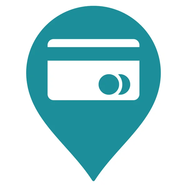 ATM Kaartpictogram Marker platte Glyph — Stockfoto