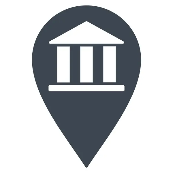 Banco edificio Pin Flat Glyph icono — Foto de Stock