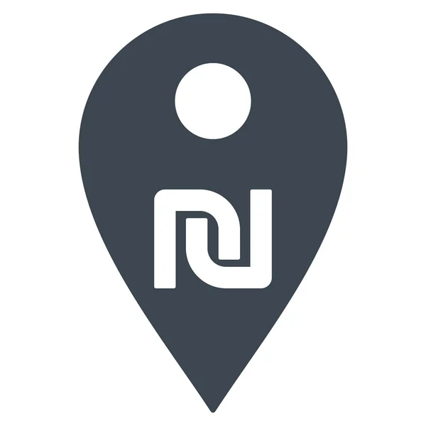 Shekel Mapa Marcador Flat Glyph Icon — Fotografia de Stock