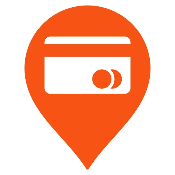 ATM harita işaretleyici düz glif simgesi — Stok fotoğraf