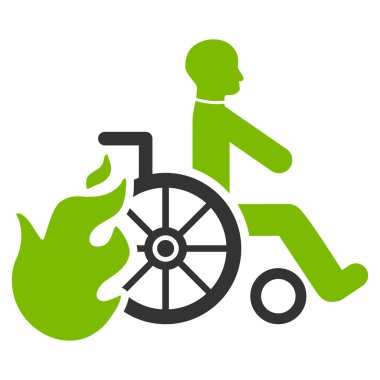 Hasta düz vektör simge yanmak