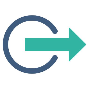 Oturum kapatma düz vektör simgesi