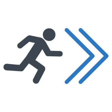 Çıkış yönünde düz vektör simgesi