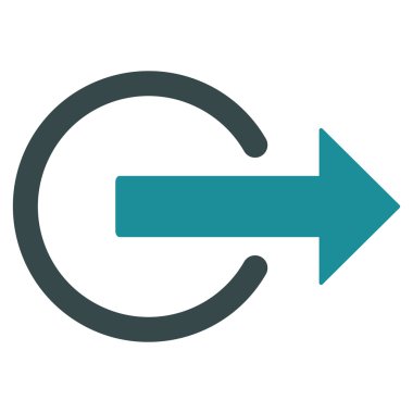 Oturum kapatma düz vektör simgesi