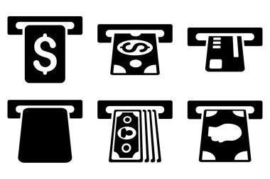 Ödeme Terminal düz vektör simgeler