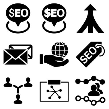 SEO düz vektör simgeler