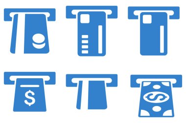 Bilet Terminal düz vektör simgeler