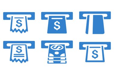 Otomatik kasiyer düz vektör simgeler