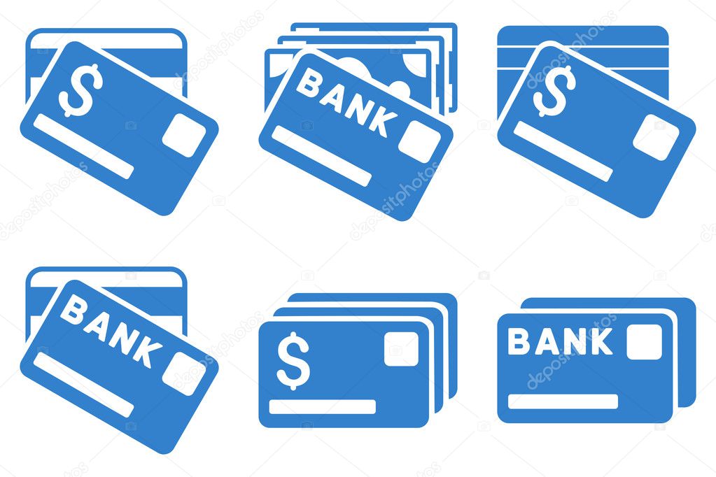 Banking Cards Flat Vector Icons