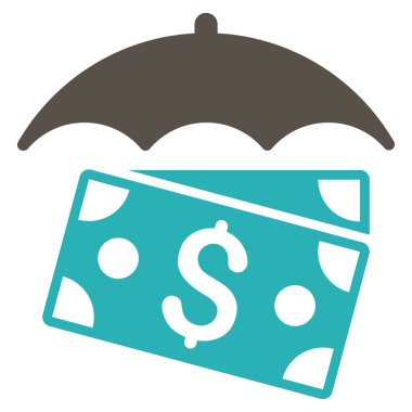 Banknot şemsiye düz glif simgesi