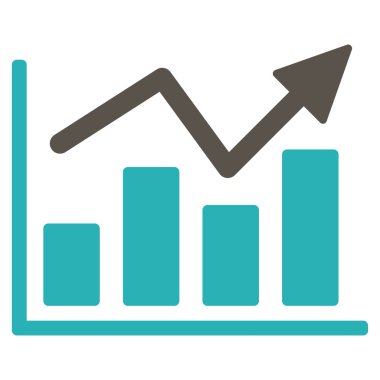 Çubuk grafik eğilim düz glif simgesi