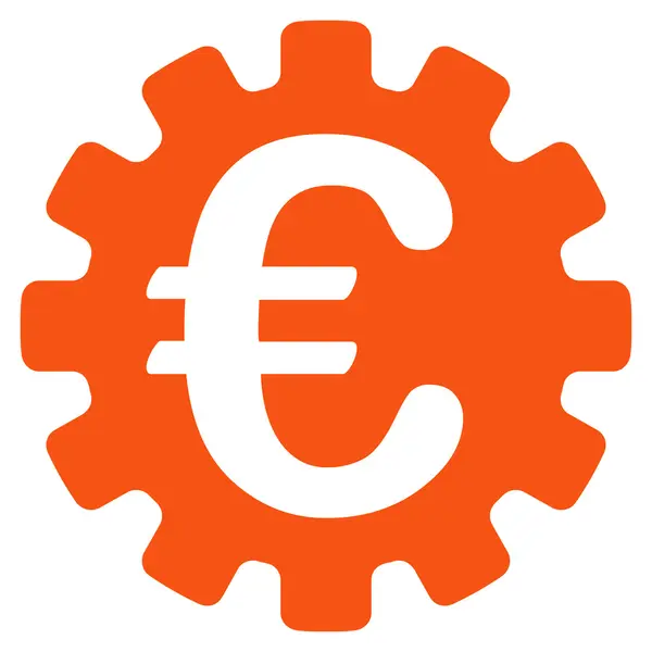 Euro Gear Flat Glyph Icon — Stock Photo, Image
