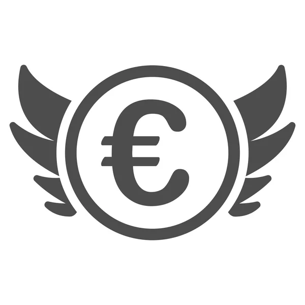 Euro Angel Investment Flat Glyph Icon — Stock Photo, Image