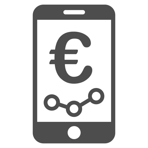 Euro mobiele rapportpictogram platte Glyph — Stockfoto