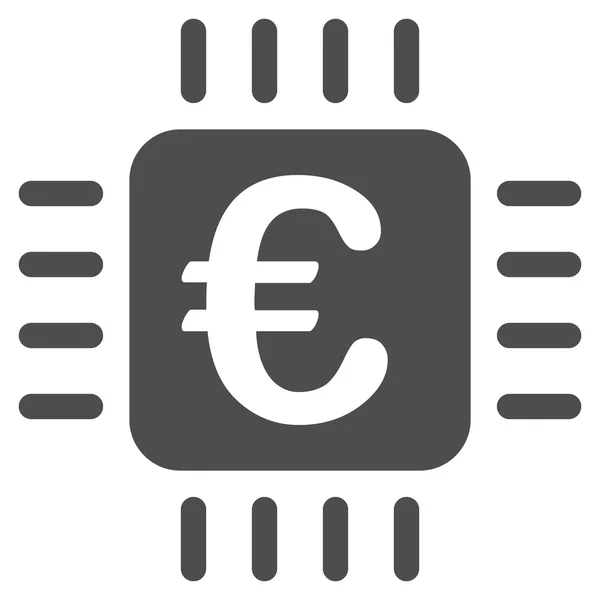 Euro Chip Flat Glyph Icono —  Fotos de Stock