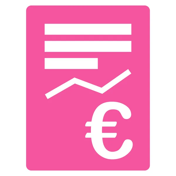 Euro Report Flat Glyph Icon — Stock Photo, Image