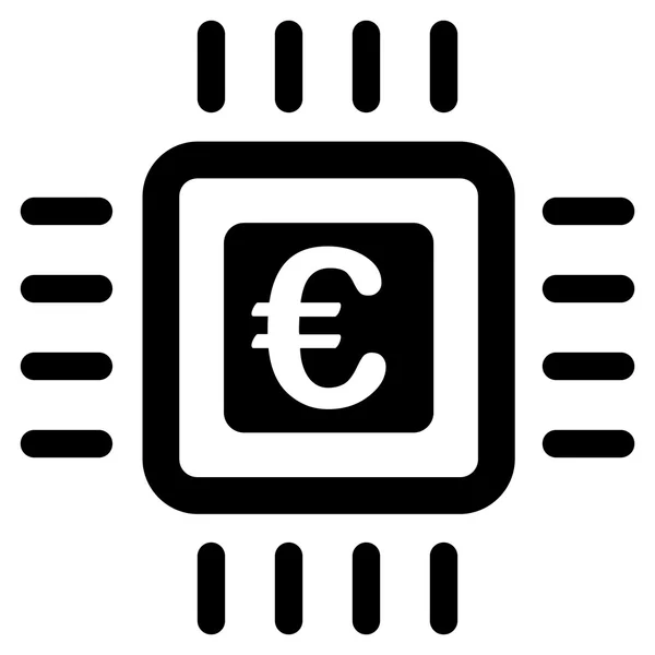 Euro Procesador Flat Glyph Icono —  Fotos de Stock