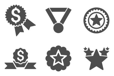 Ödül düz vektör simgeler