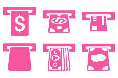 Ödeme Terminal düz vektör simgeler