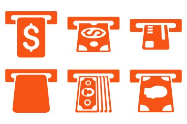 Ödeme Terminal düz vektör simgeler