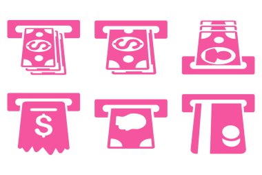 ATM makinesi düz vektör simgeler