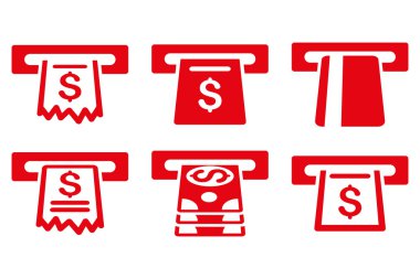 Otomatik kasiyer düz vektör simgeler